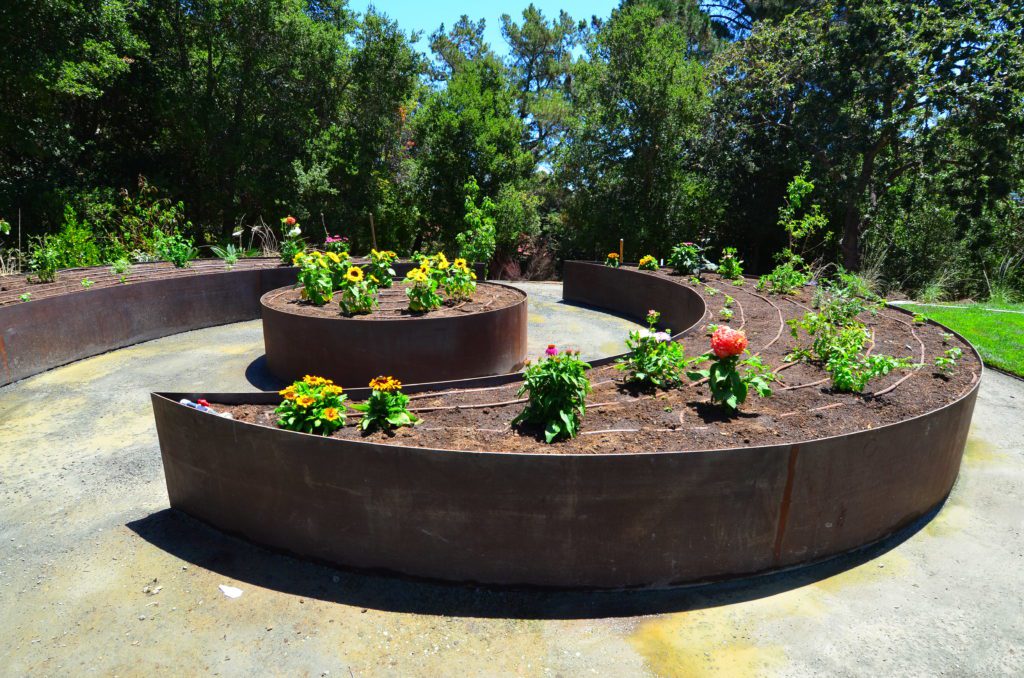 raised bed garden made from steel plants