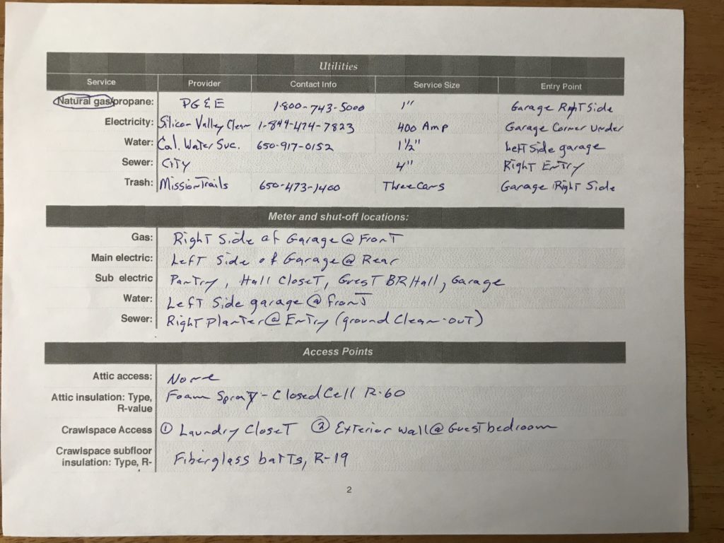 Home Information Form