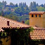 Image of nice Spanish tile roofing with nice view