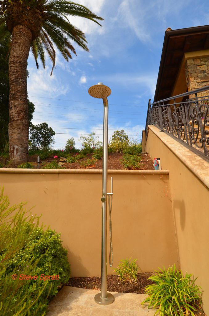 Outdoor shower fixture in chrome Image of outdoor shower fixture in chrome
