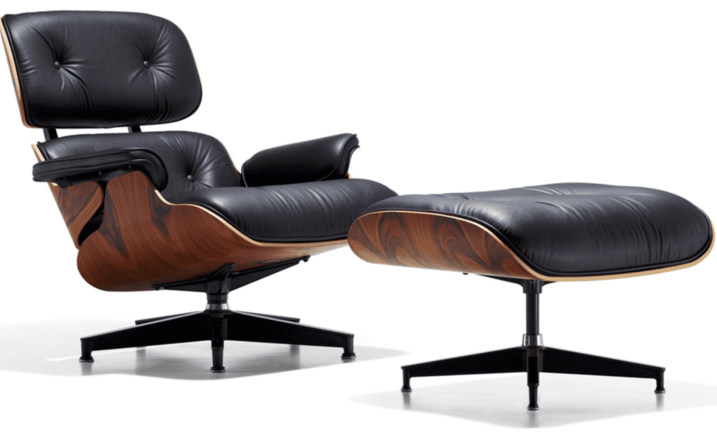 Estate Sale Item: Herman Miller Eames Chair Image of estate sale chair with ottoman designed by Eames