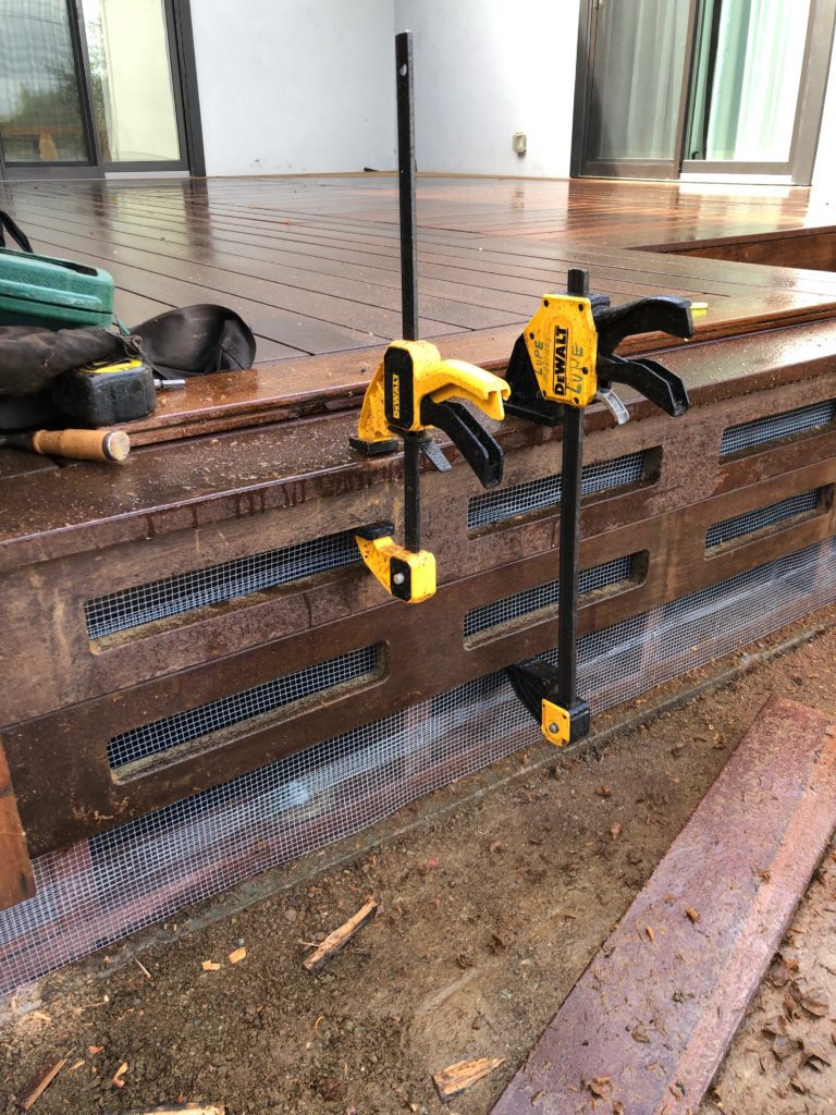 Wood deck construction