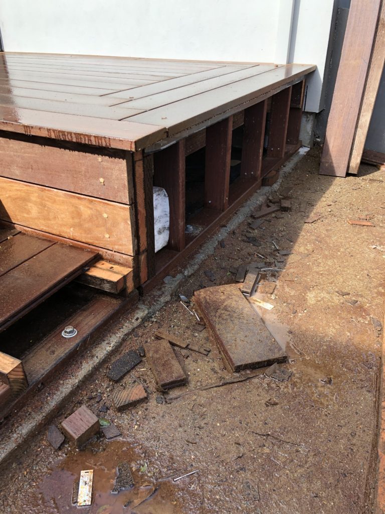 Wood deck construction