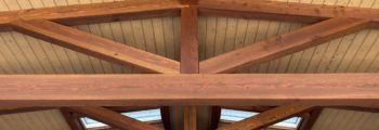 Refinish covered patio beams